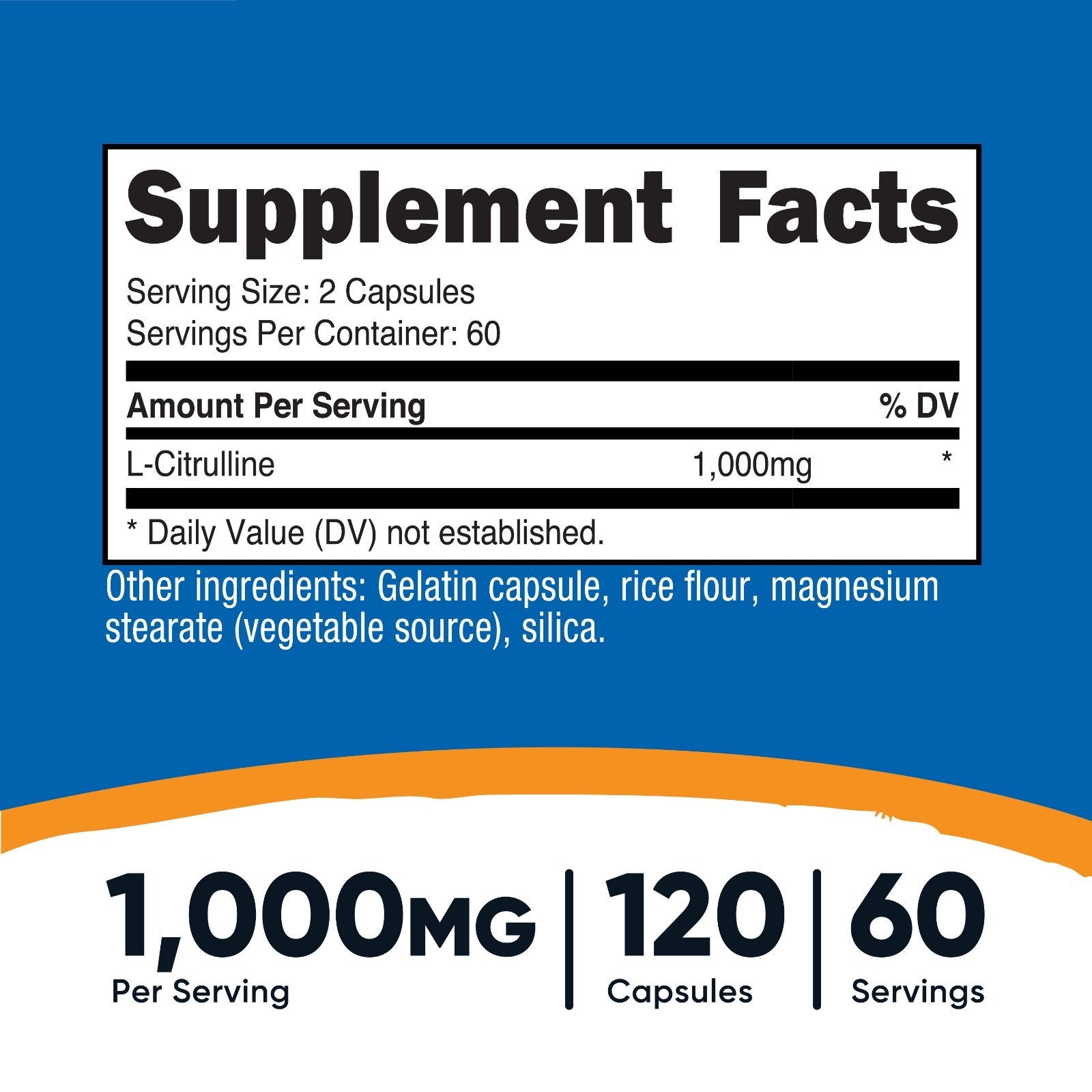 Nutricost L-Citrulline 500mg, 120 Capsules – Gluten Free & Non-GMO