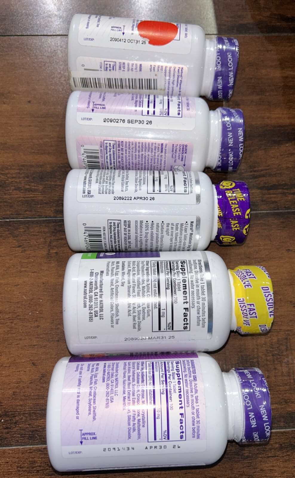 NATROL Melatonin 5 Bottles LARGE LOT See Pictures & Read Description 600 Tablets
