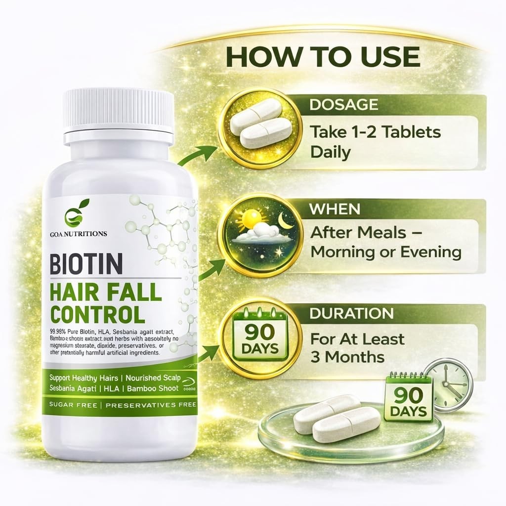 GOA NUTR.ITIONS Biotin 10000mcg Hair Support 60 Tabs
