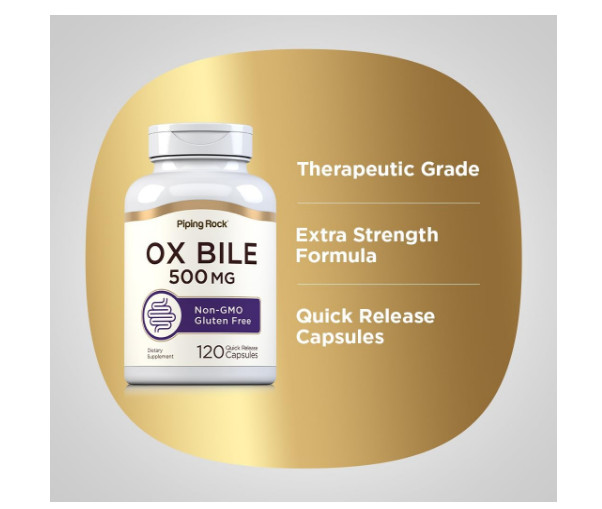 Ox Bile Forte 500mg 120 Capsules Digestive Support