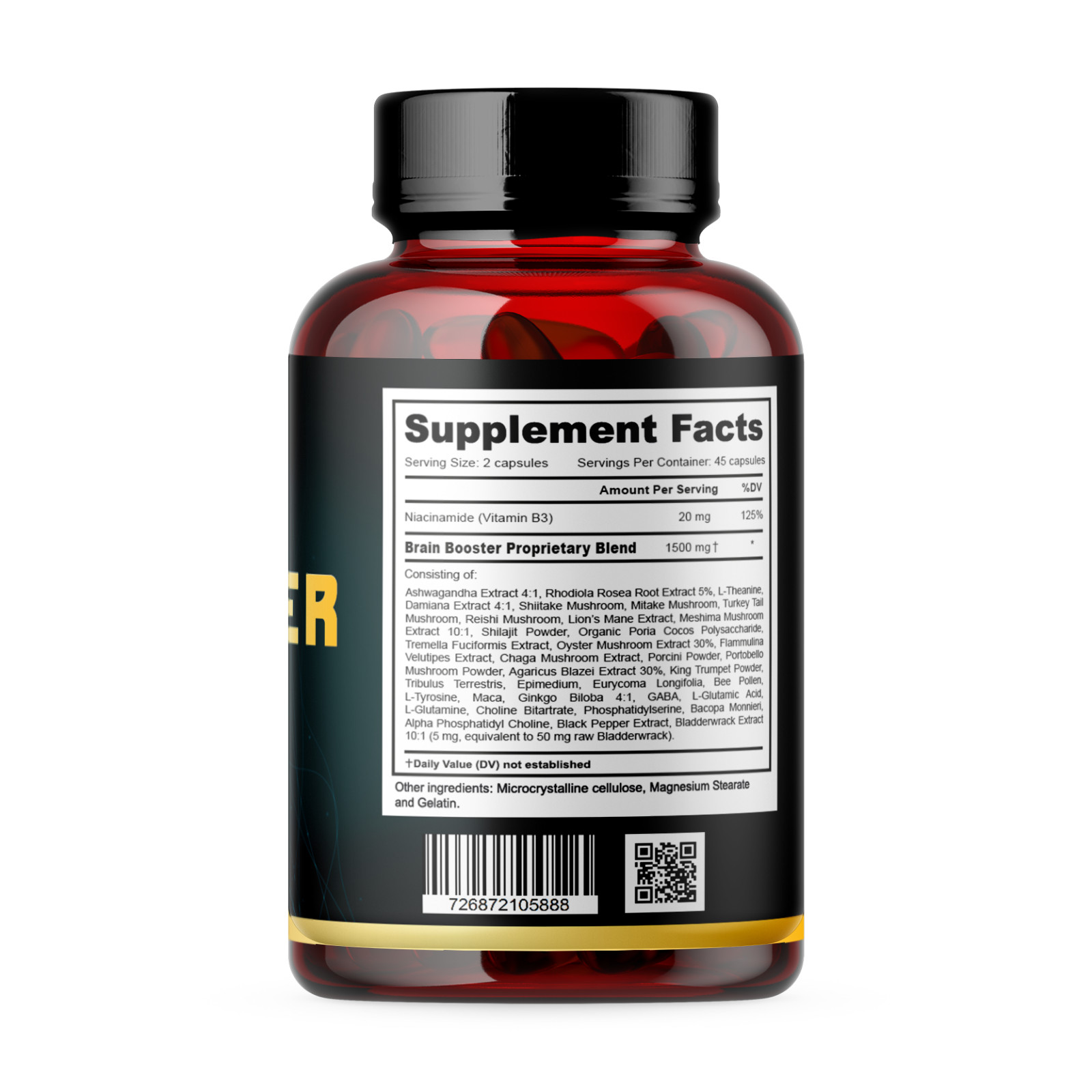#1 BRAIN BOOSTER Increase Focus, Memory & Clarity with Nootropic Supplement 90c