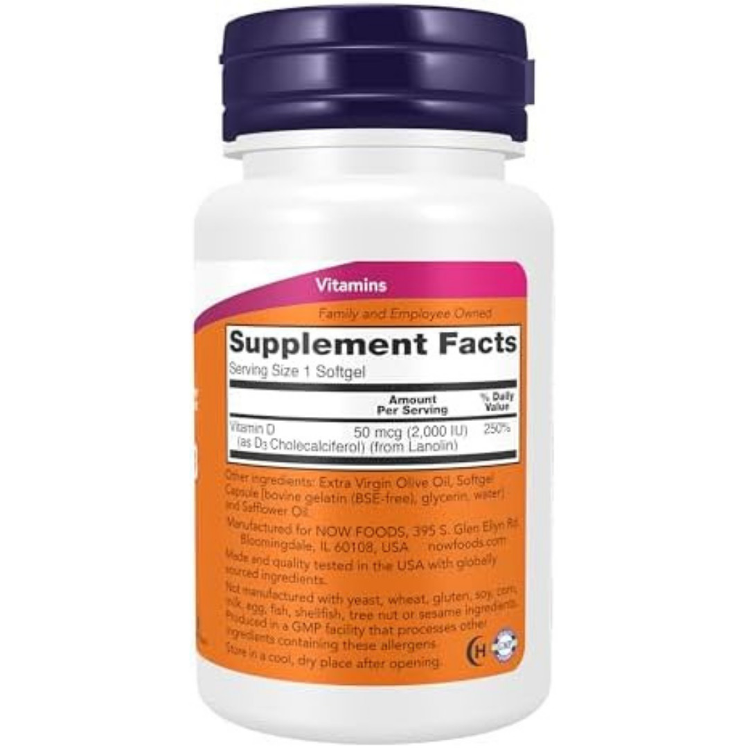 NOW FOODS Vitamin D-3 2000 IU 240 Softgels