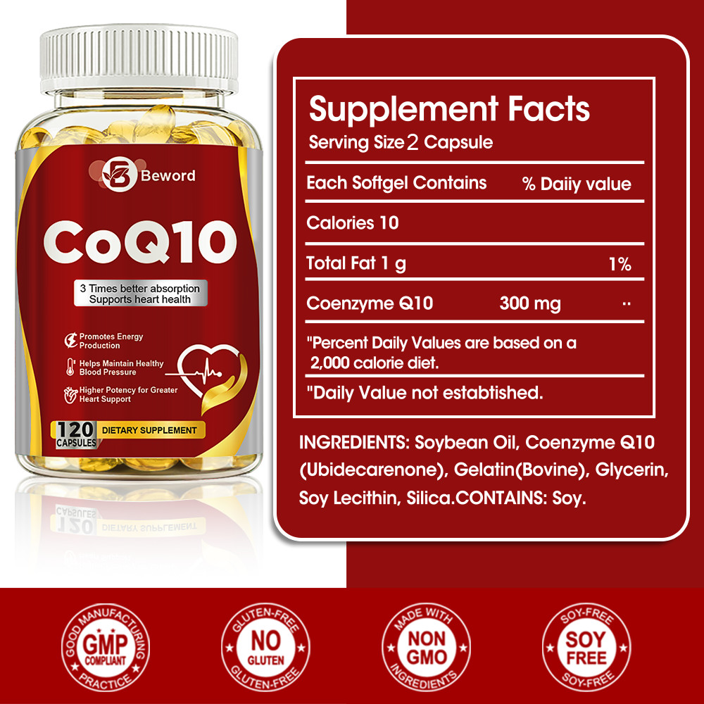 CoQ10 Coenzyme Q10 300mg 240 Capsules Heart Support NON GMO
