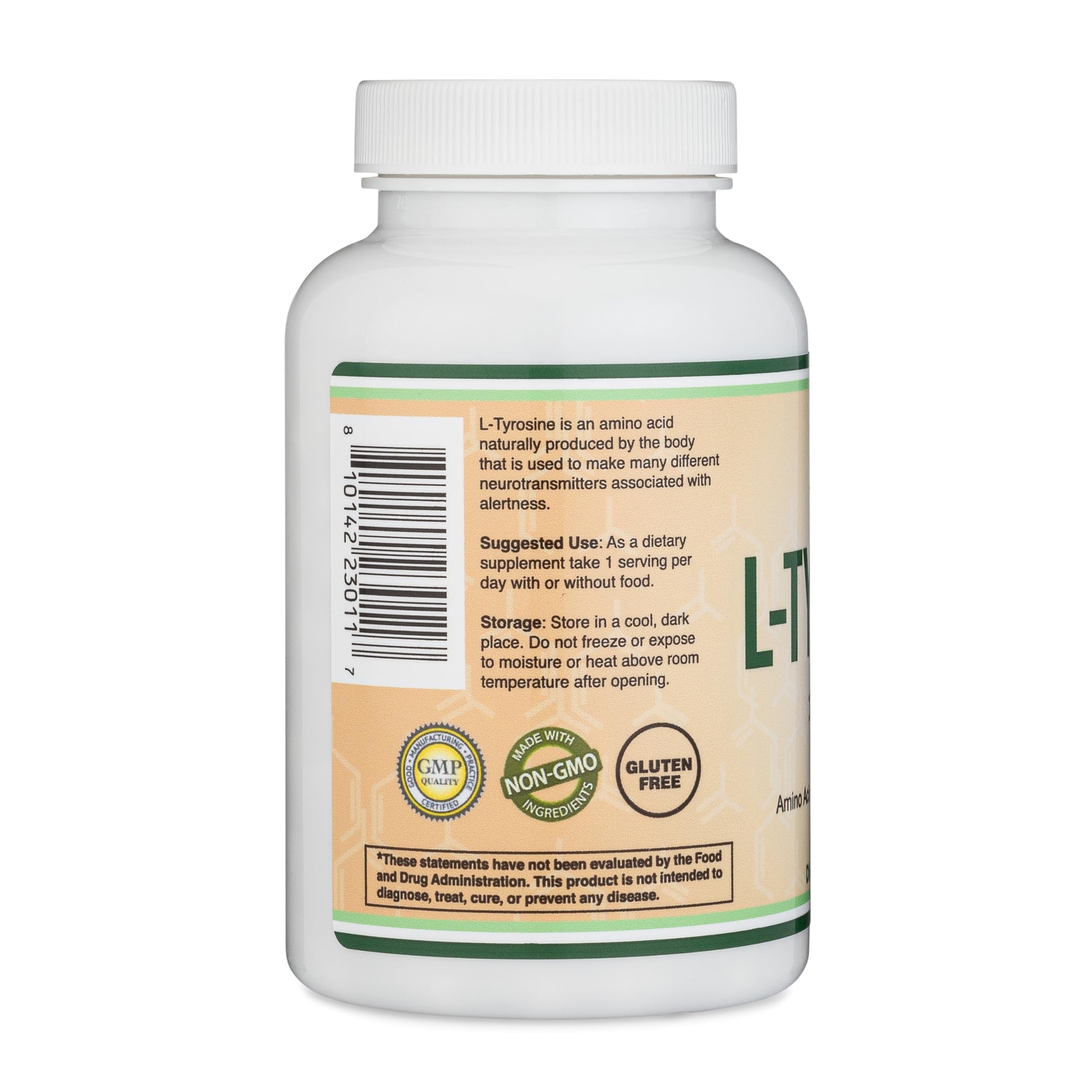 L-Tyrosine 1000mg for Memory Focus, Attention, Vegan, Non-GMO – 120 Capsules