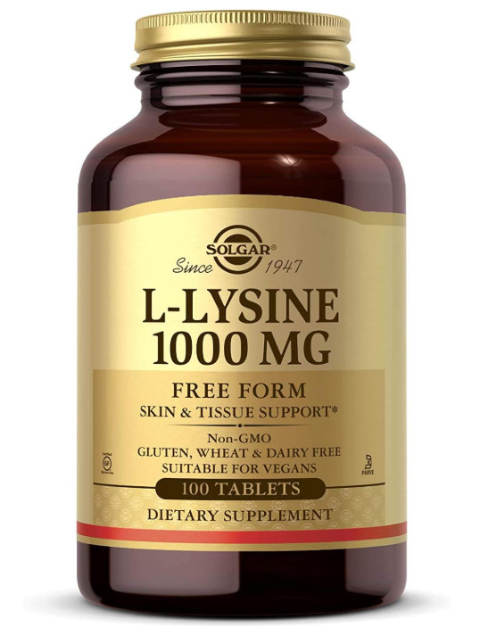 Solgar L-Lysine 1000mg – Skin & Tissue Support 100 Tablets – EXP 08/26