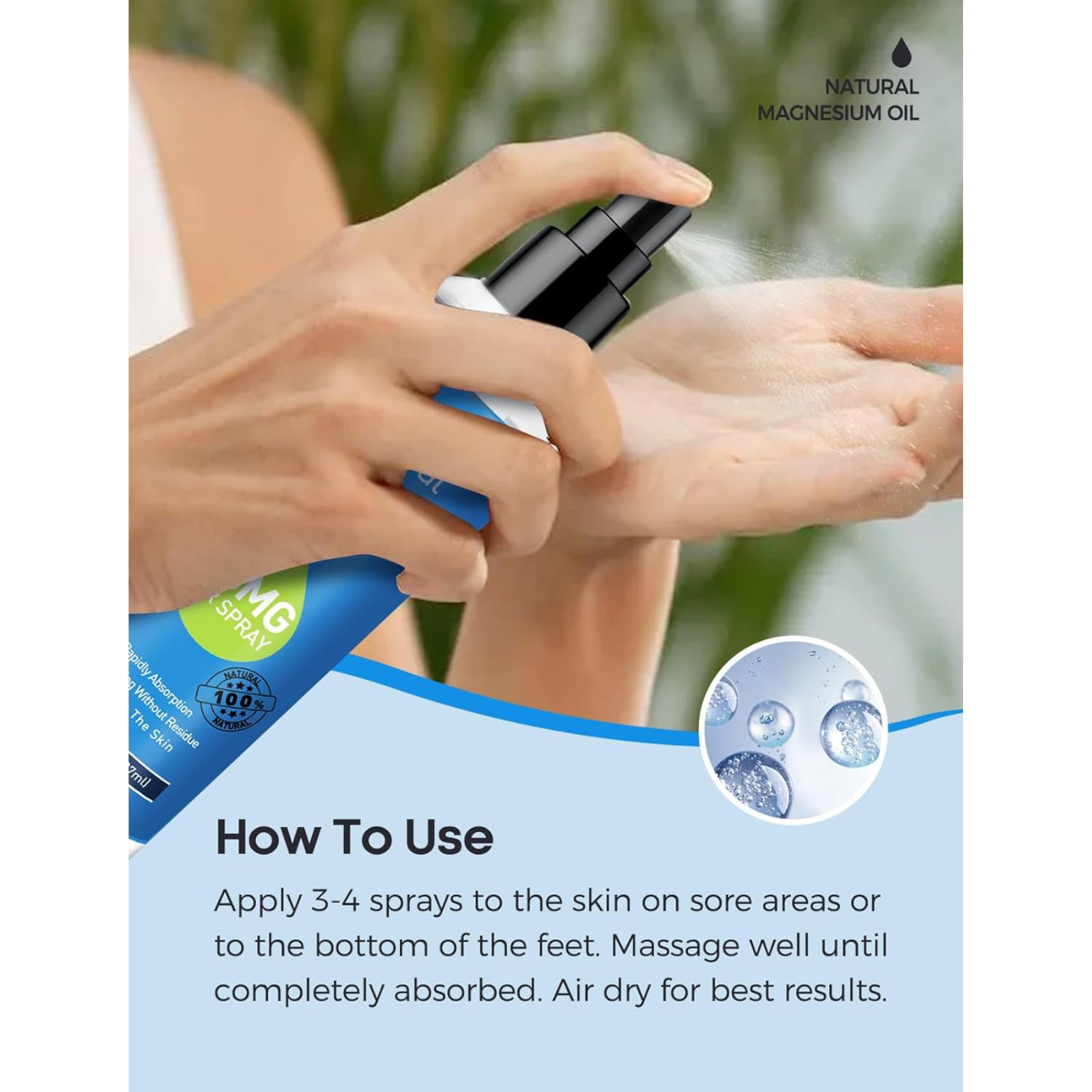 100% Pure Magnesium Oil Spray 8 fl oz – Quick Absorbing Muscle & Joint Relief ..