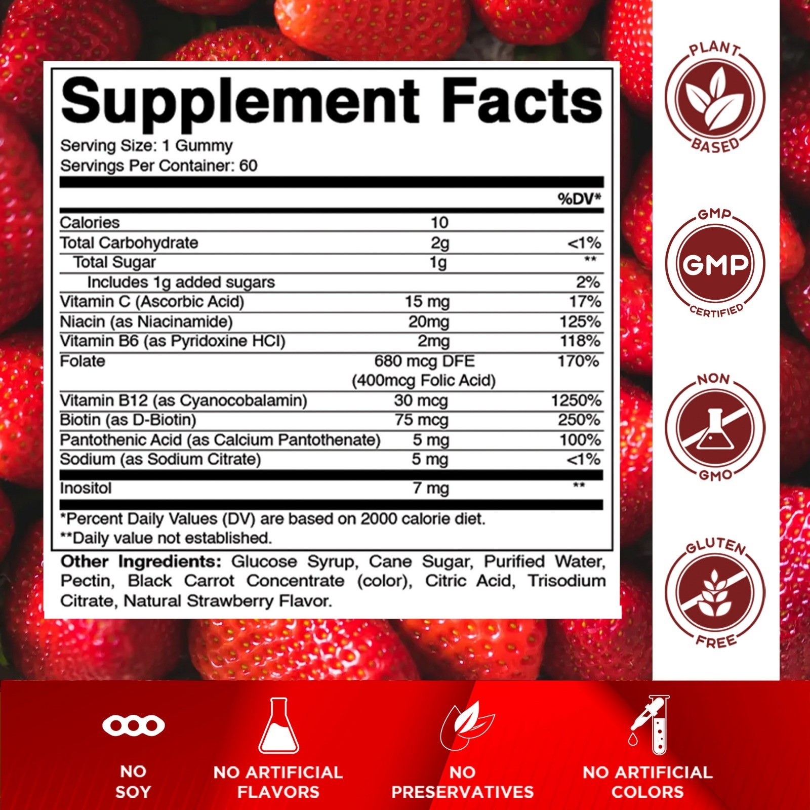 Vitamatic Vitamin B Complex Gummies with Vitamin C & Inositol – 60 Gummies