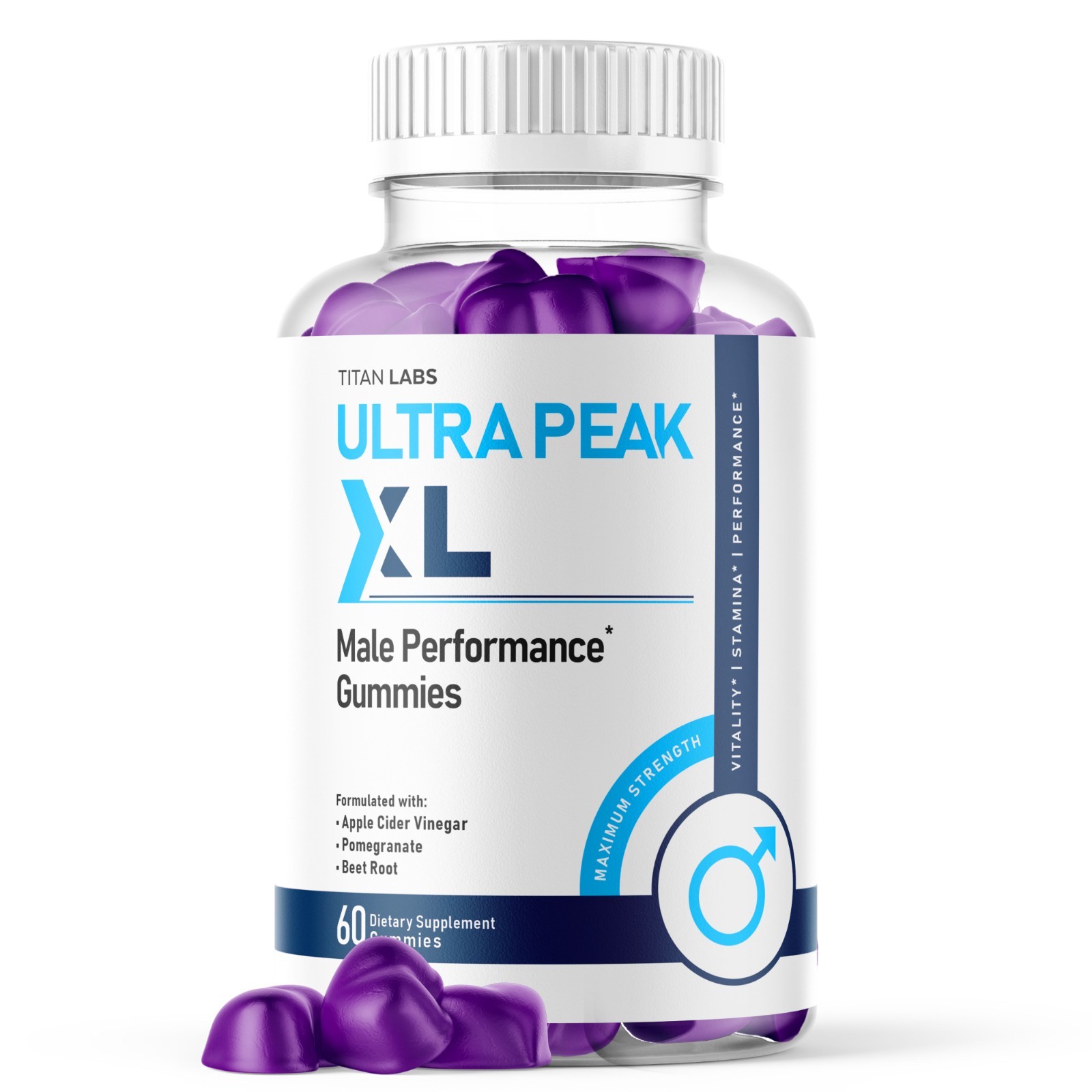 (1 Pack) Ultra Peak XL Gums Advanced Male Support Vitamin UltraPeakXL 60 Gummies