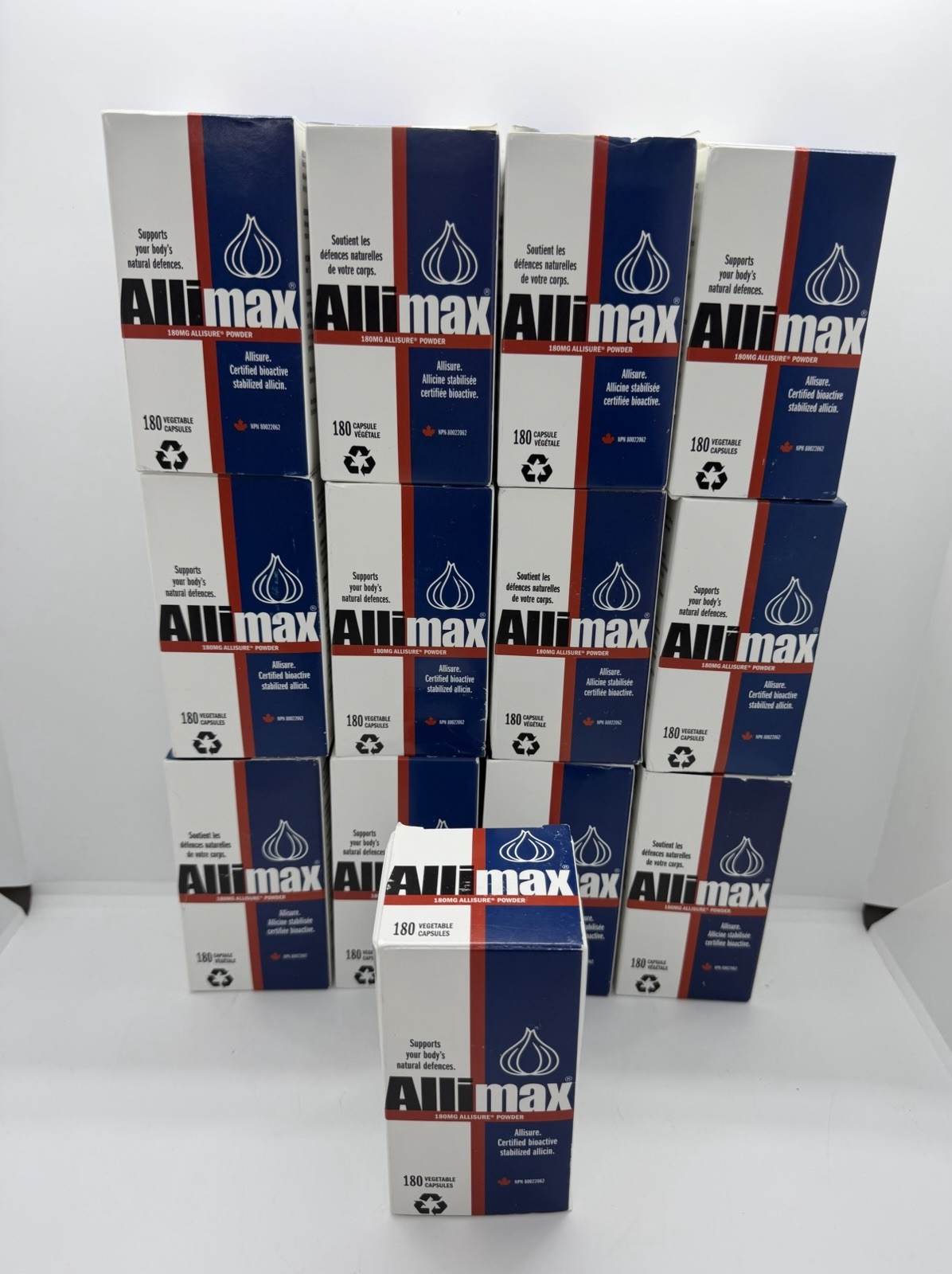 Lot of 13 Allimax 100% Allicin 180 mg – 180 Capsules Exp-03-2028