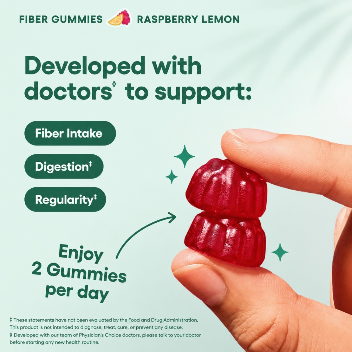 Physician’s Choice Prebiotic Fiber Gummies | Support Digestion & Gut Regularity