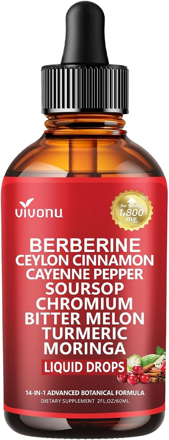 14-in-1 Liposomal Berberine with Ceylon Cinnamon Drops – 2 FL OZ Wellness Boost