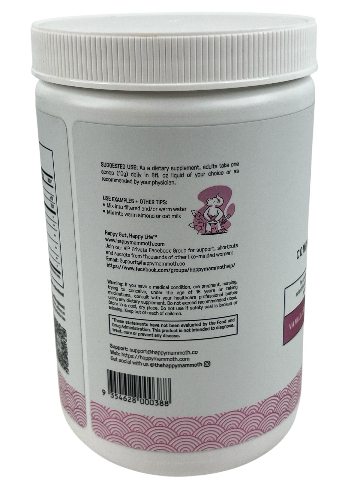 HAPPY MAMMOTH Complete Belly Reset Vanilla Bean 240 Grams Exp. 10/2026 Brand New