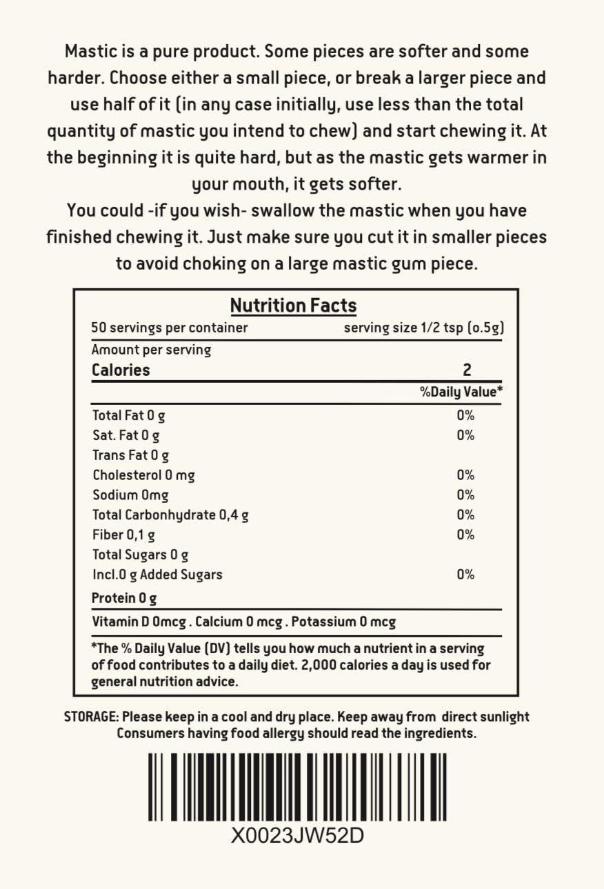 Chios Mastiha Pack 25Gr Medium Tears – 100% Pure Mastic Gum from Mastic Growers