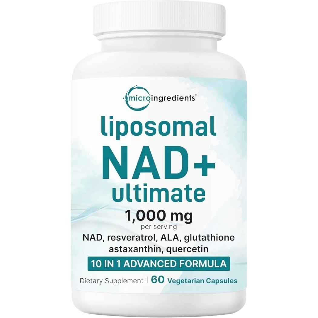 1 – 3 Bottles Liposomal NAD+ 10 in 1 1000mg with Resveratrol 60 Veggie Capsules