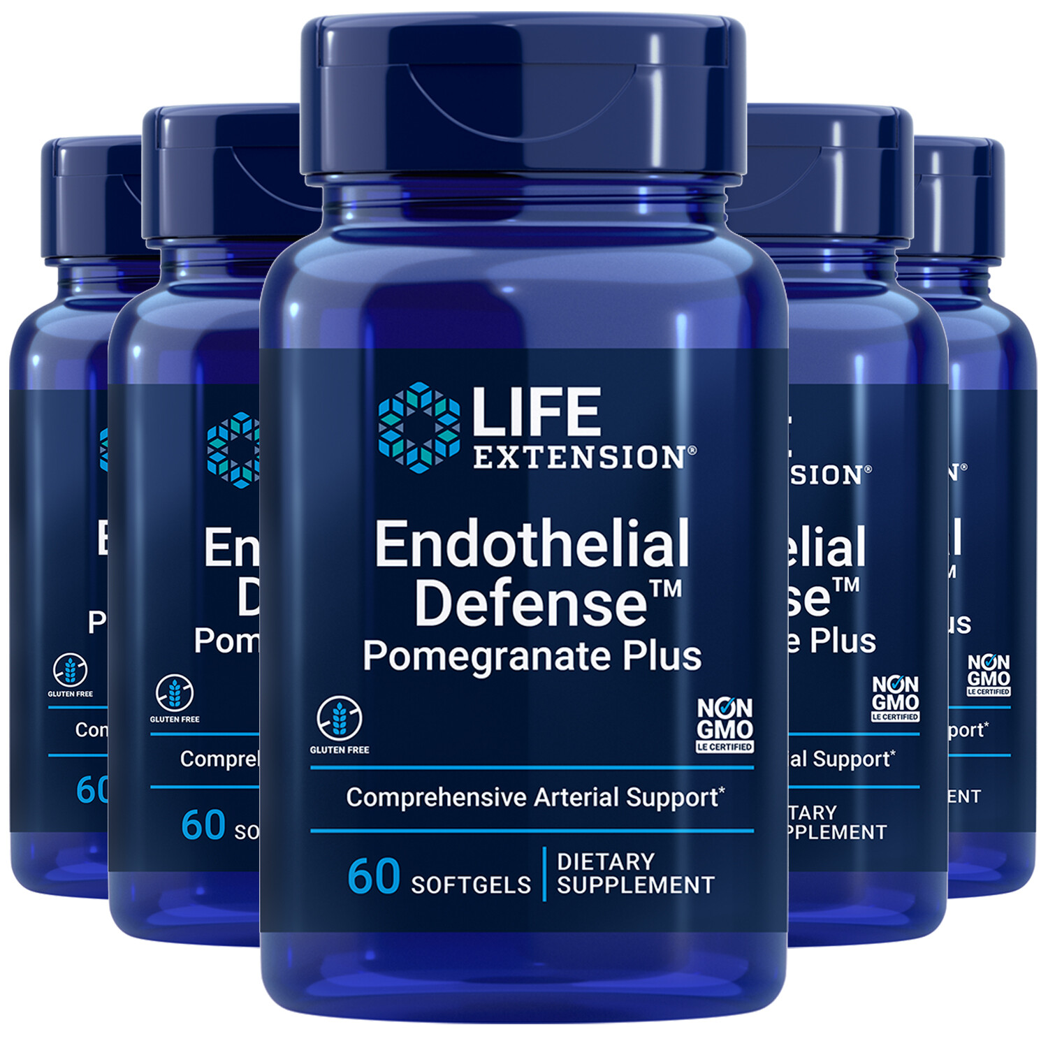 Endothelial Defense Pomegranate Plus 5X60ct SOD Enzyme Vascular Life Extension