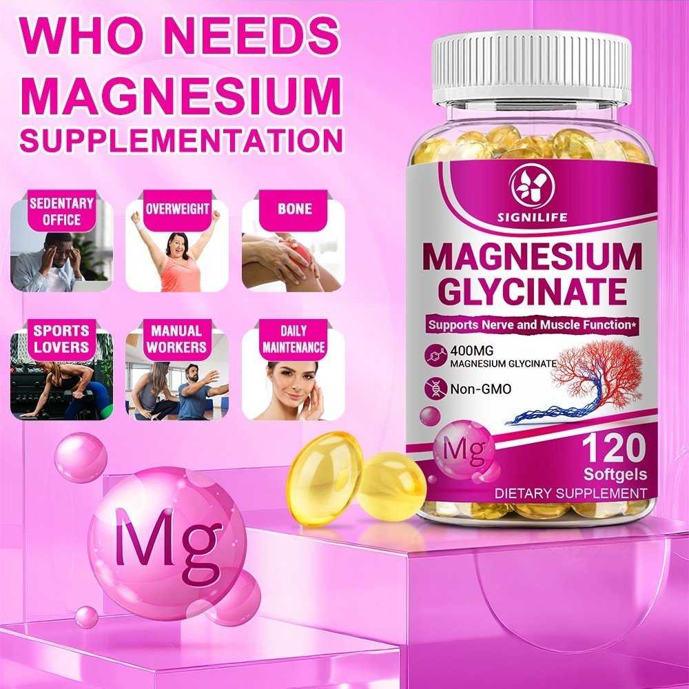 Magnesium Glycinate 400mg -4 * 120 Capsules For Sleep, Stress Relief Support Bon