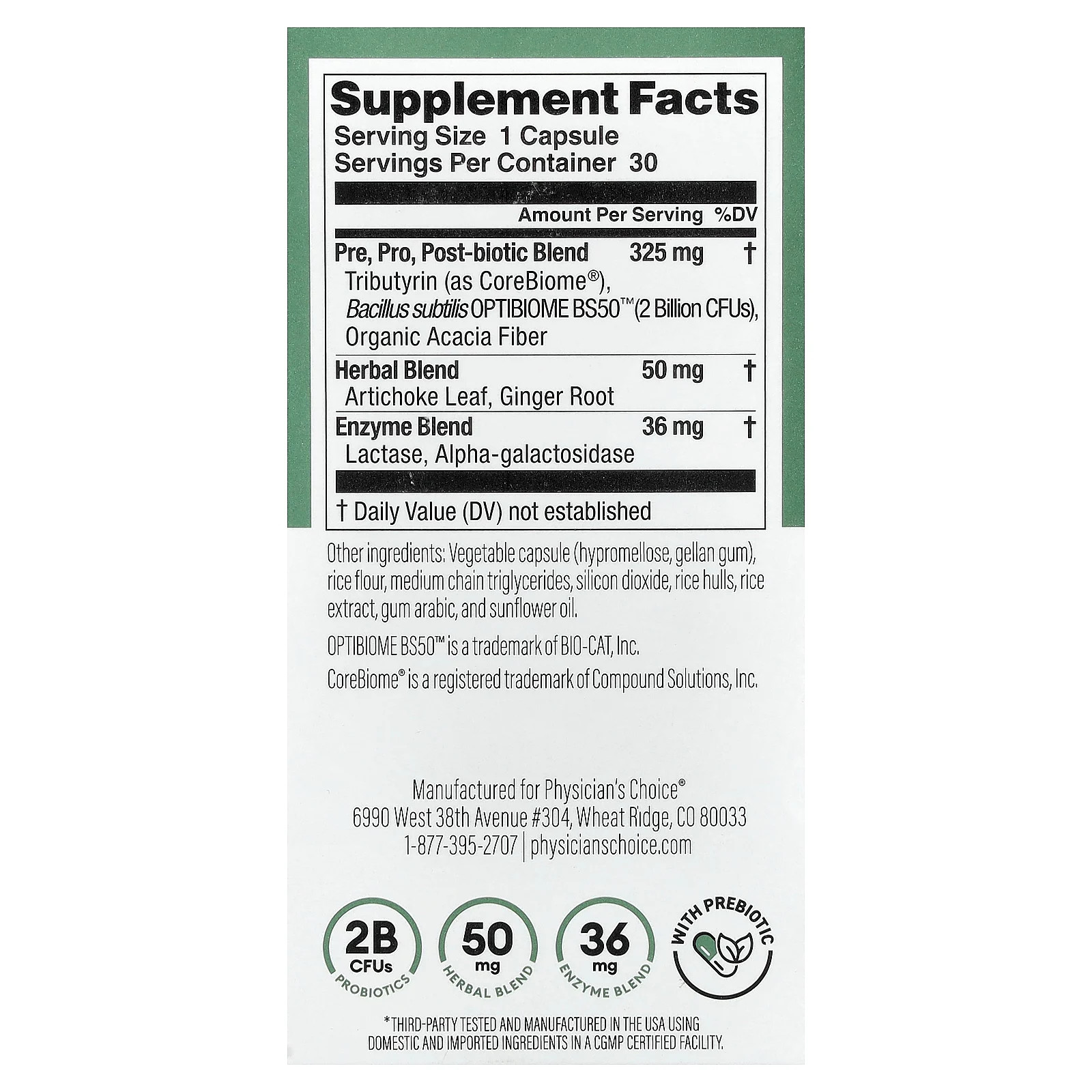 Bloat + Gas Probiotic, 30 Capsules
