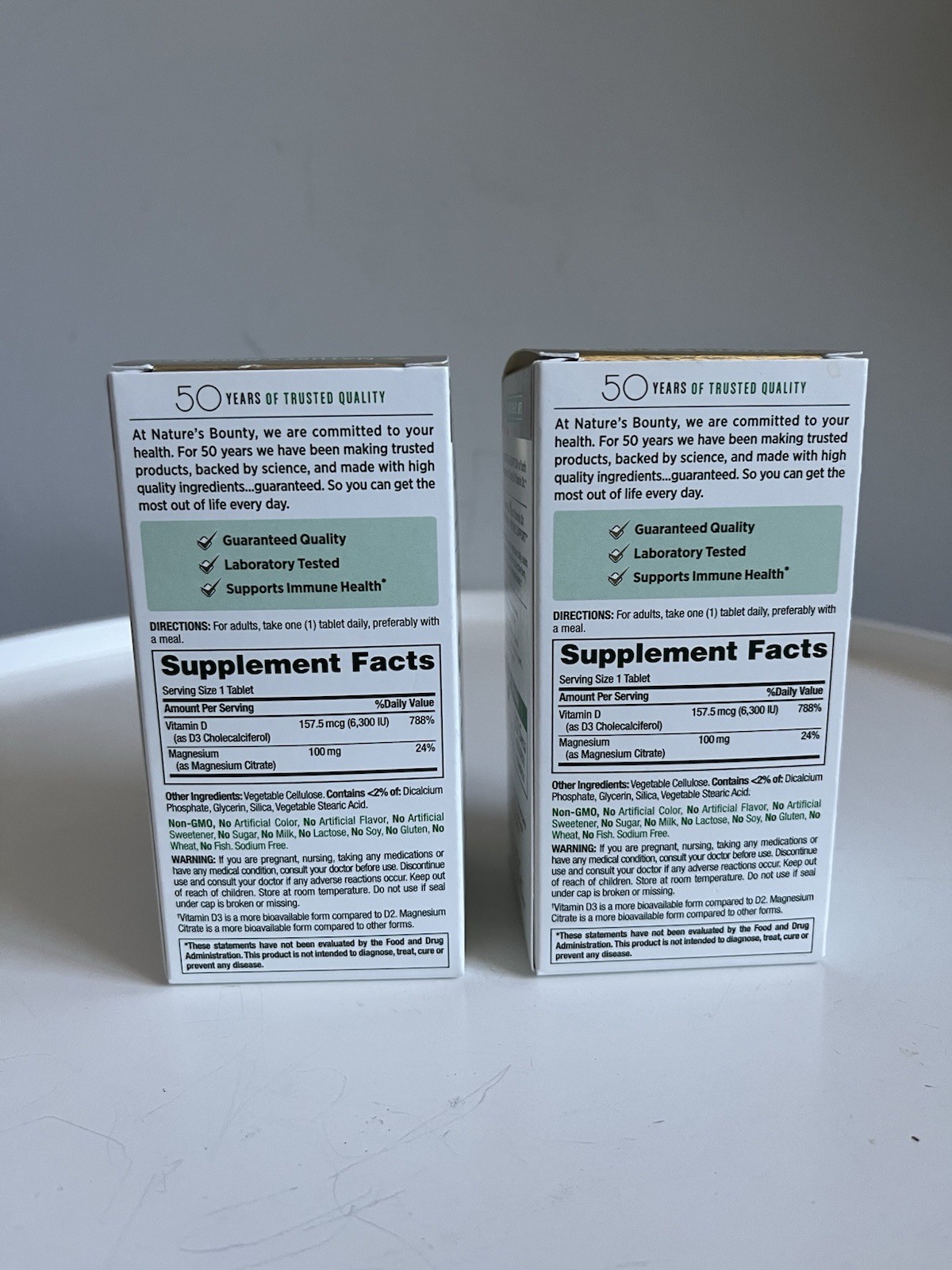 2 Nature’s Bounty Advanced Magnesium Citrate + D3 90 Tablets Ea. EXP 07/2027