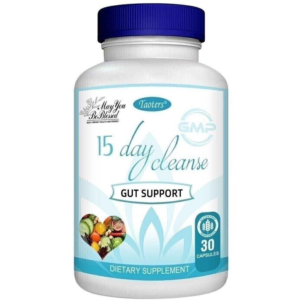 15 Cleanse Day Gut Support Intestinal Purification Detoxification 30 Capsules US