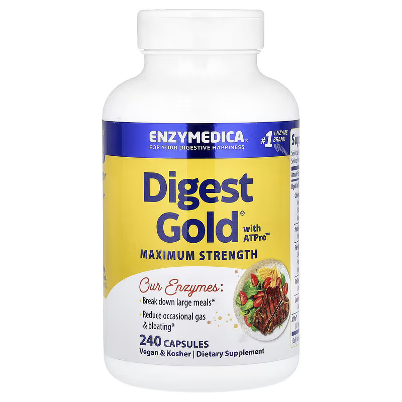 Enzymedica Digest Gold with ATPro Maximum Strength 240 (480 Caps) New Sealed