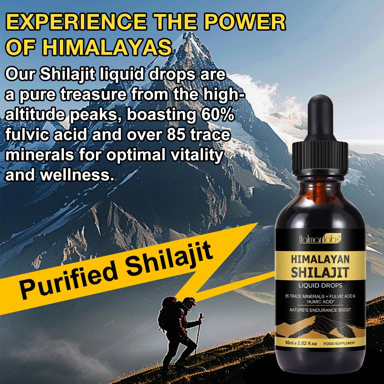 Shilajit Pure Himalayan Organic Resin Drop, 2.02 Fl Oz (Pack of 1)