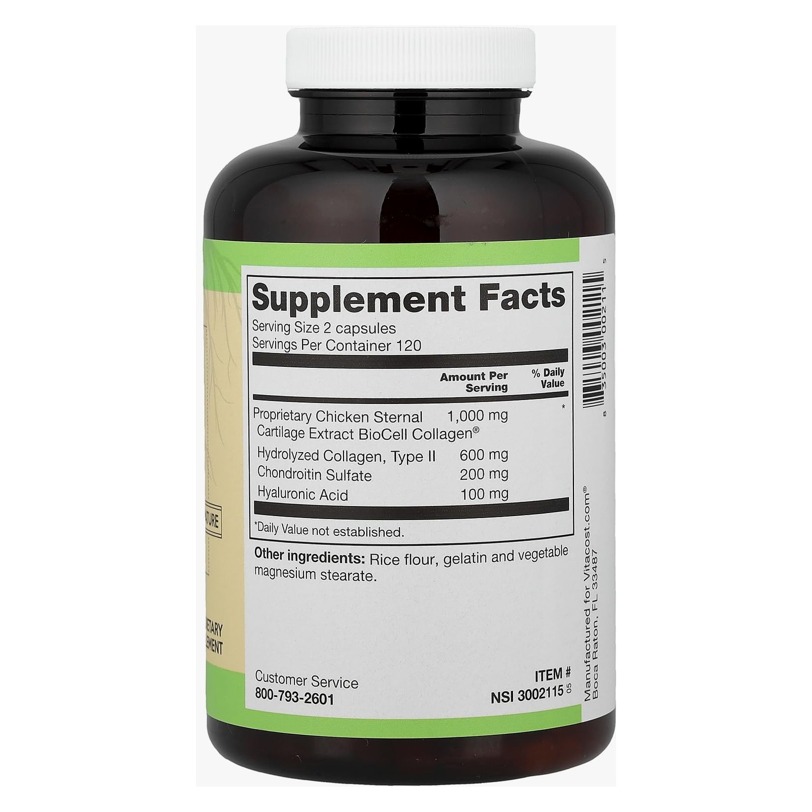 Vitacost Root2 BioCell Collagen 240 Capsules with Hyaluronic Acid
