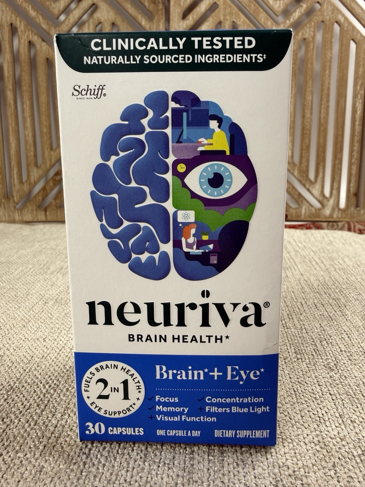 Schiff Neuriva Brain Performance + Eye Supplement 30 Capsules Exp: 11/27