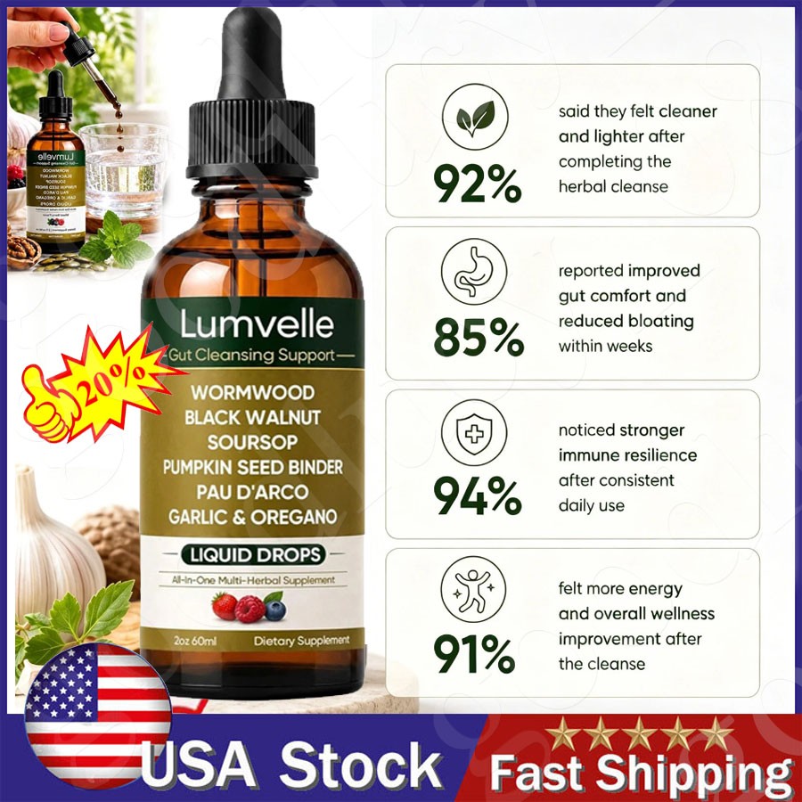 Lumvelle Wild Harvested Wormwood Liquid Drops 60ml Gut Cleanse Digestive Herbal