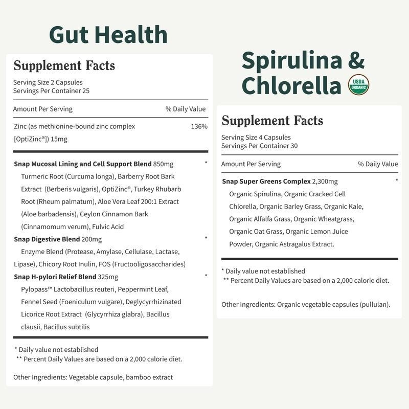 Gut Health Detox Duo Spirulina Chlorella Digestive Immune Support