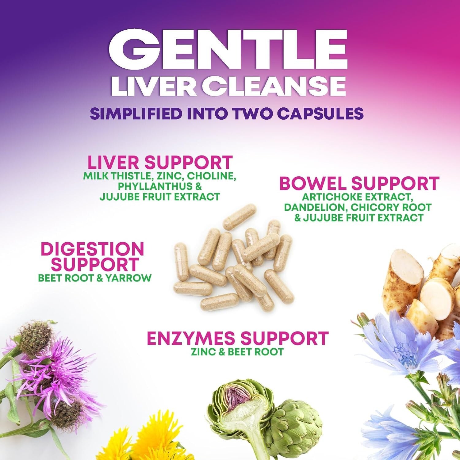 Liver Cleanse Detox Repair – 1104mg Milk Thistle Dandelion Support Supplement