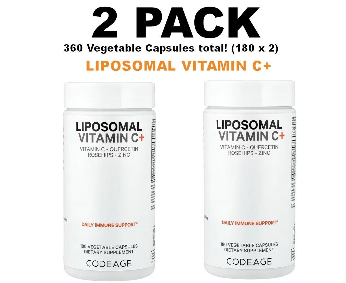 Codeage, Liposomal Vitamin C+, 2 PACK, 180 Capsules each (360 total)