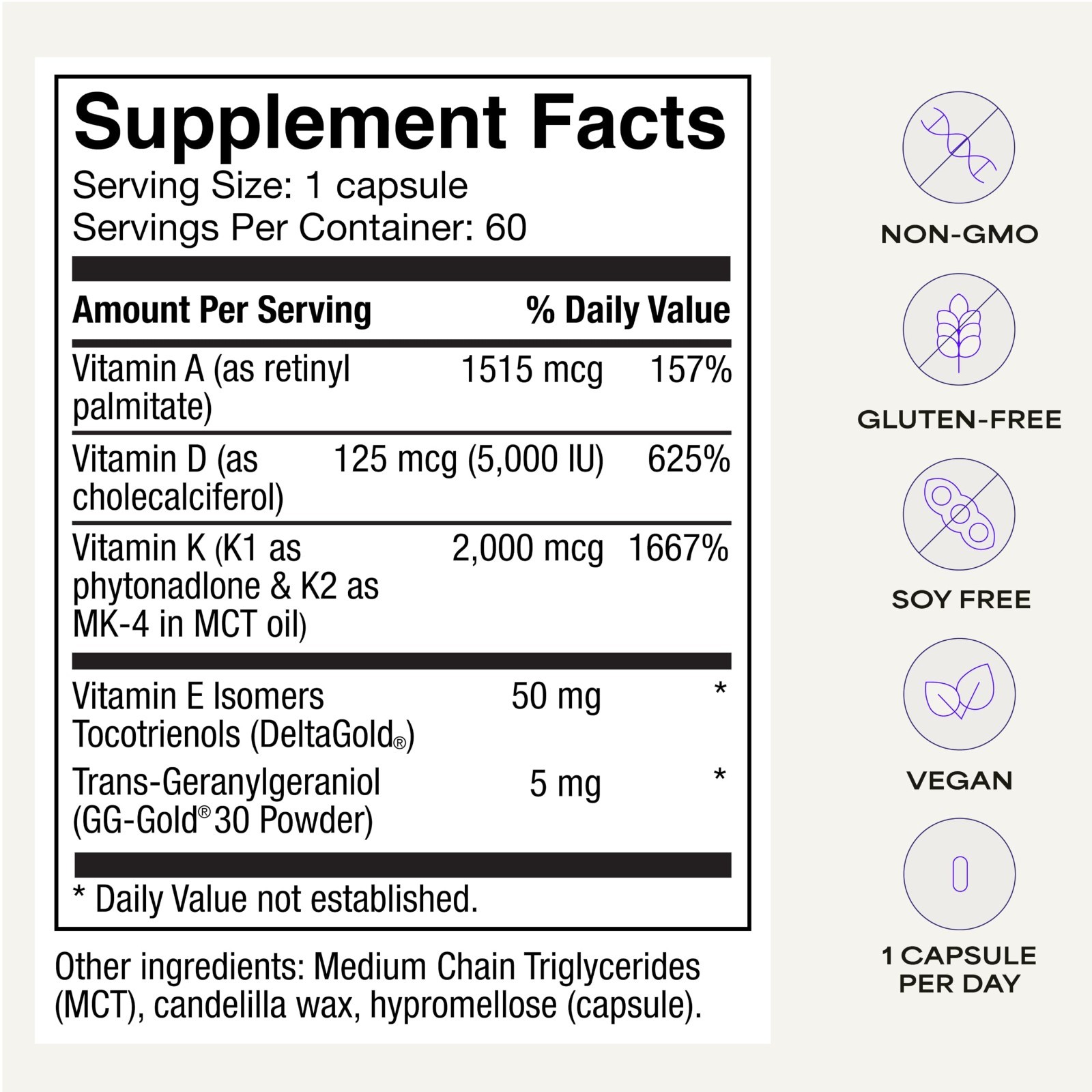 Synergistic Vitamin D-A-K-E Supplement | Immune, Bone, Joint & Heart Support | 6
