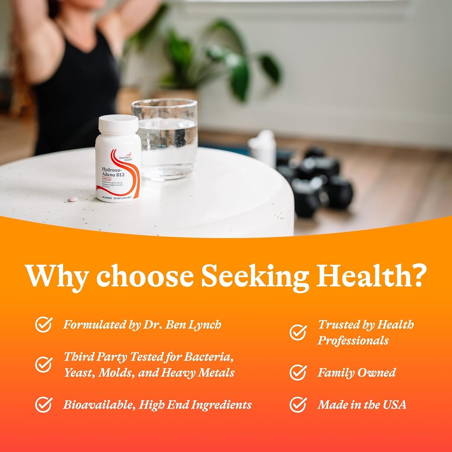 2000 mcg Methyl-Free Hydroxo-Adeno B12 Lozenges – Supports Detox & Brain Health