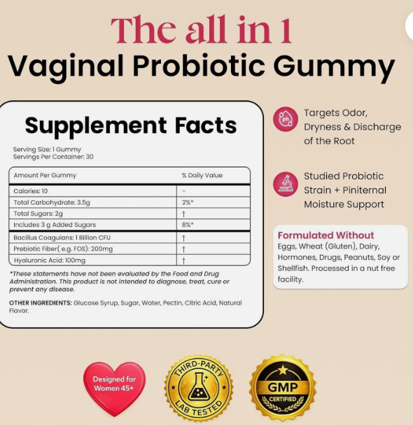 Flora Plus Gummies, Advanced Vaginal Support, Vaginal Health Gummies, Ph Balance