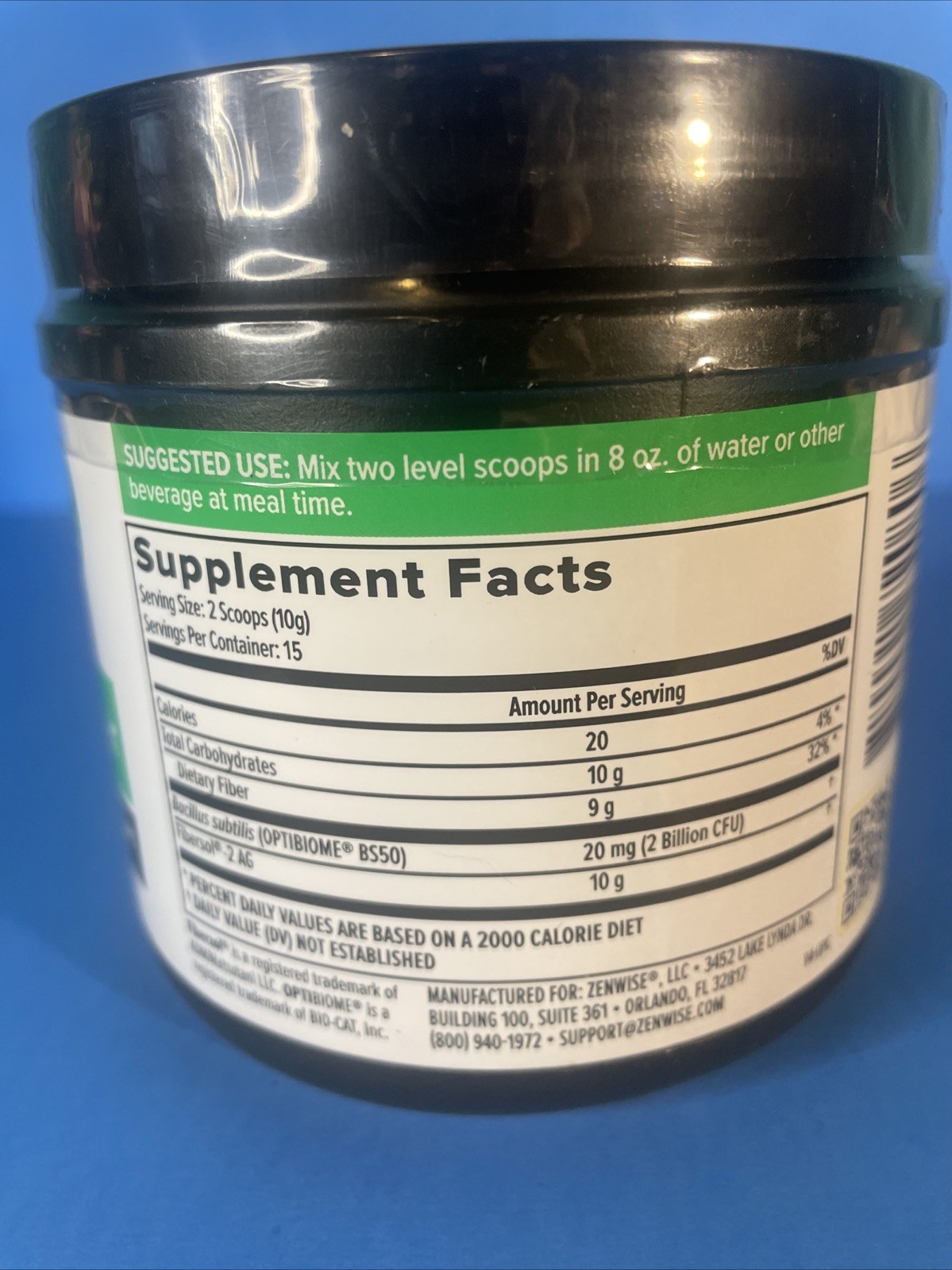 Zenwise Daily Prebiotic Fiber (10g per Serving) Gut Health 5.29oz EXP 08/2027