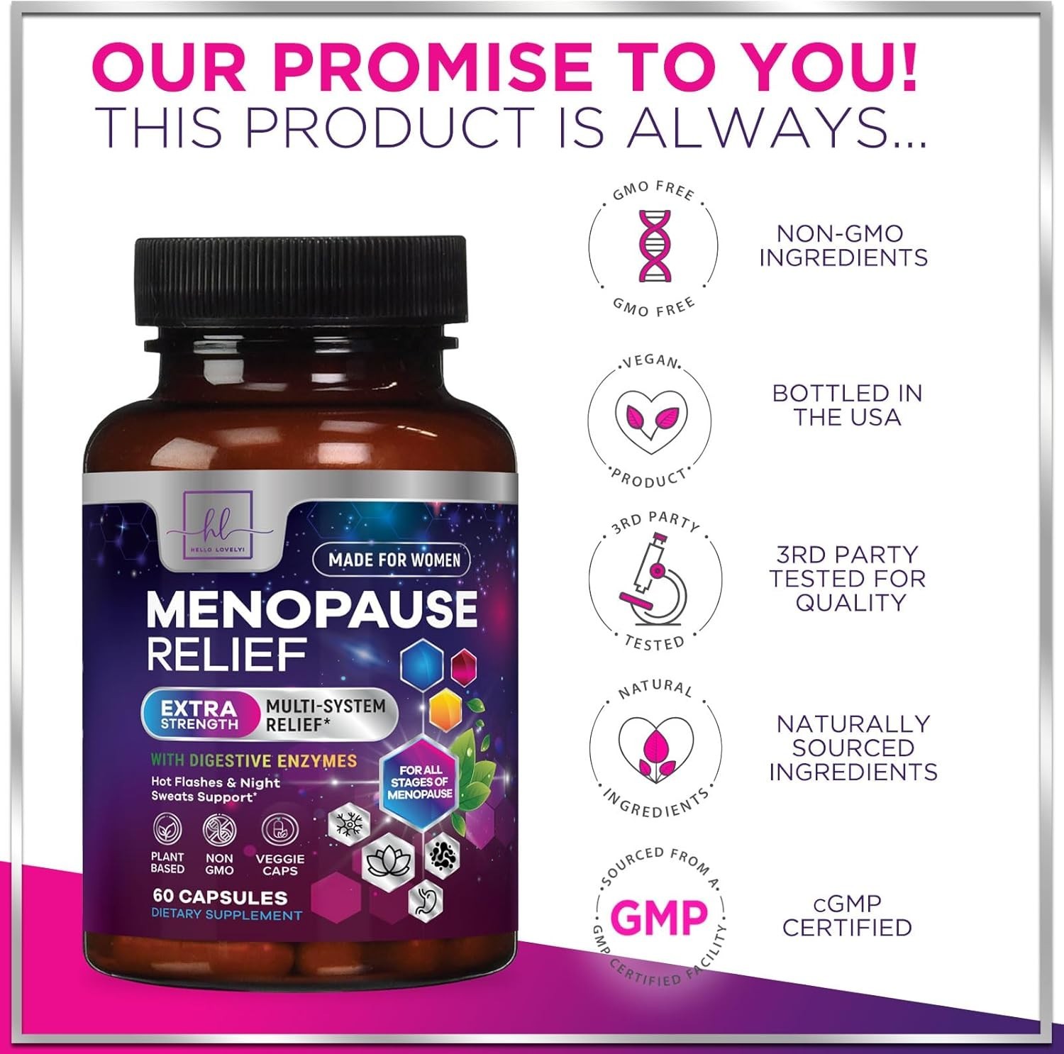 Menopause Supplements for Women, 8 Billion CFU Probiotics with Dong Quai, Chaste