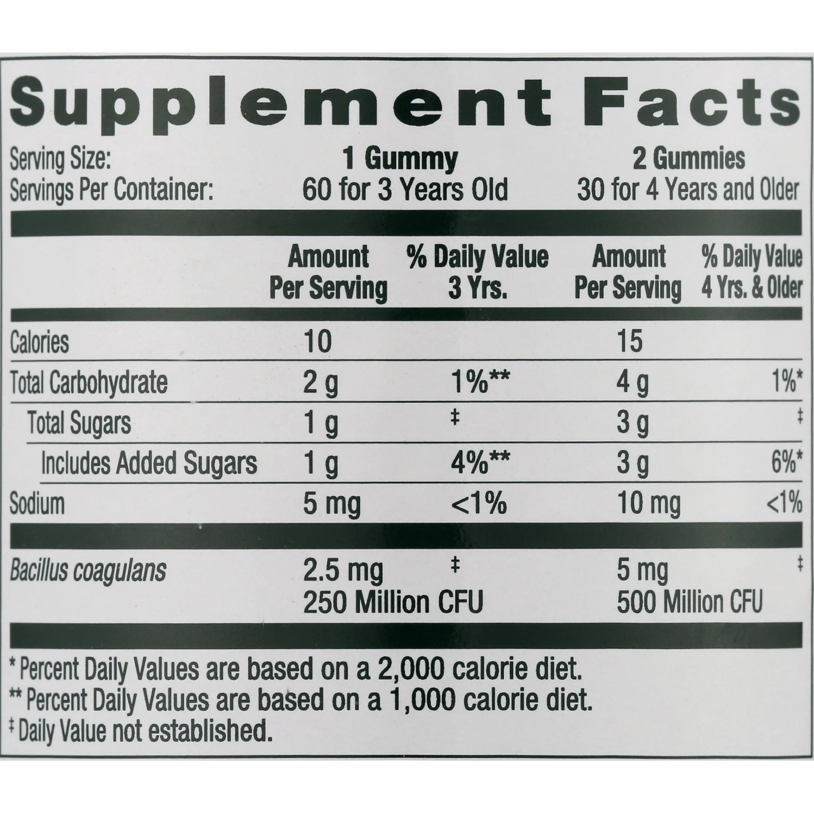 Equate 3-in-1 Daily Probiotic Dietary Supplement Gummies Fruit Flavors, 60 Count