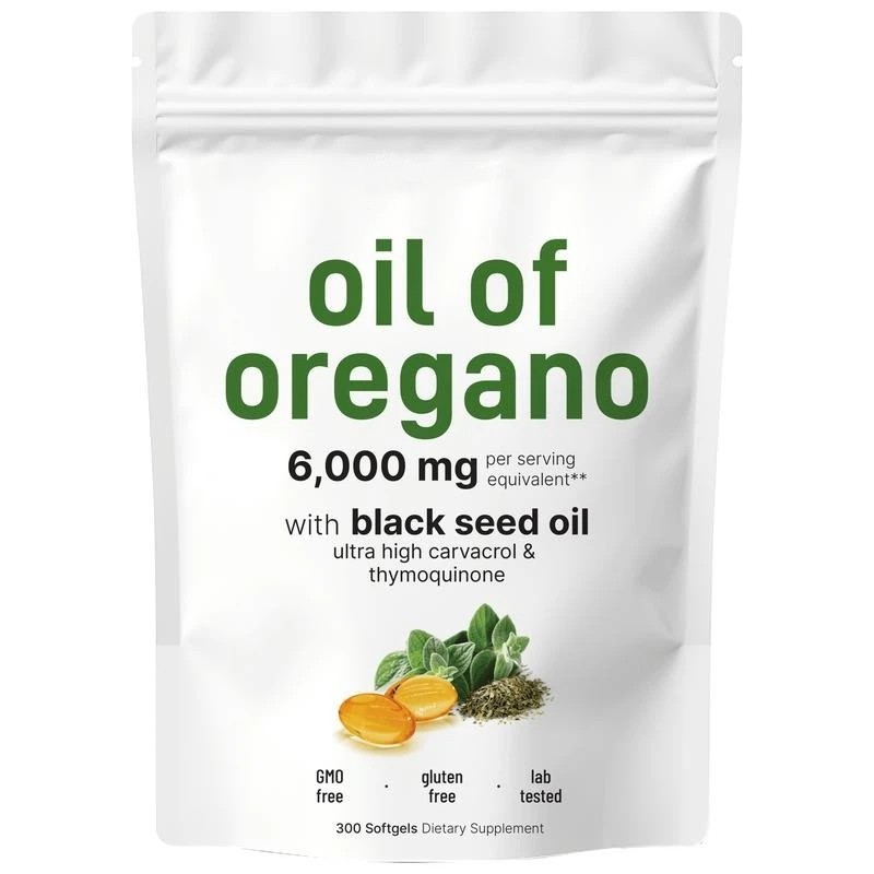 Enhance 1PCS 2 in 1 Oil of Oregano & Black Seed Soft Gels Count Carvacrol,Immune