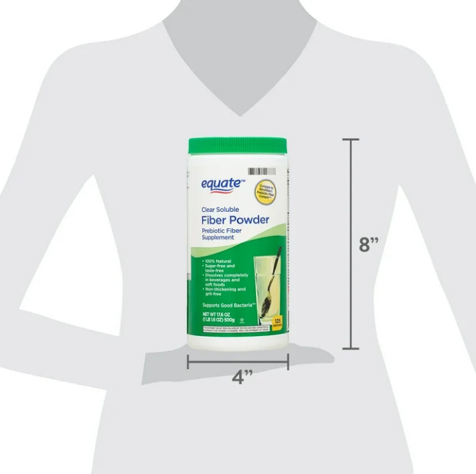 (3 Pack) Equate Sugar Free Fiber Supplement Powder, 125 Ct, 17.6 oz