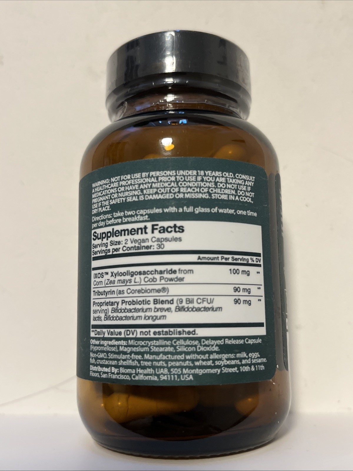 Bioma Probiotics – 30 Day Supply, 60 Vegan Capsules, Dietary Supplement MFG10/25