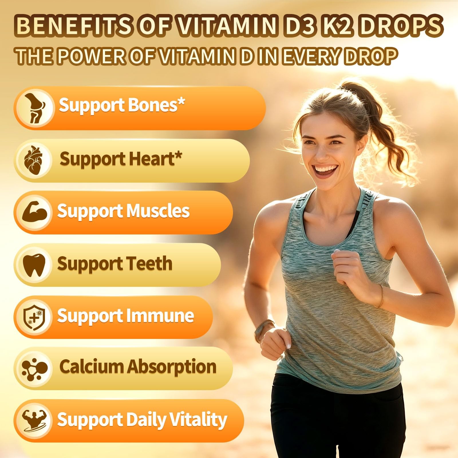 Vitamin D3 K2 Drops, 20000 IU & 2 Fl Oz (Pack of 1), 2 1)