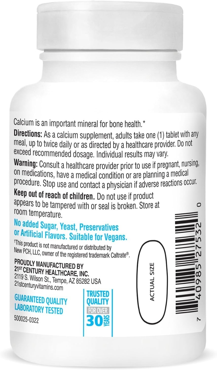 Calcium Carbonate 600mg Tablets, 75 Count – Trusted Bone Strength Support