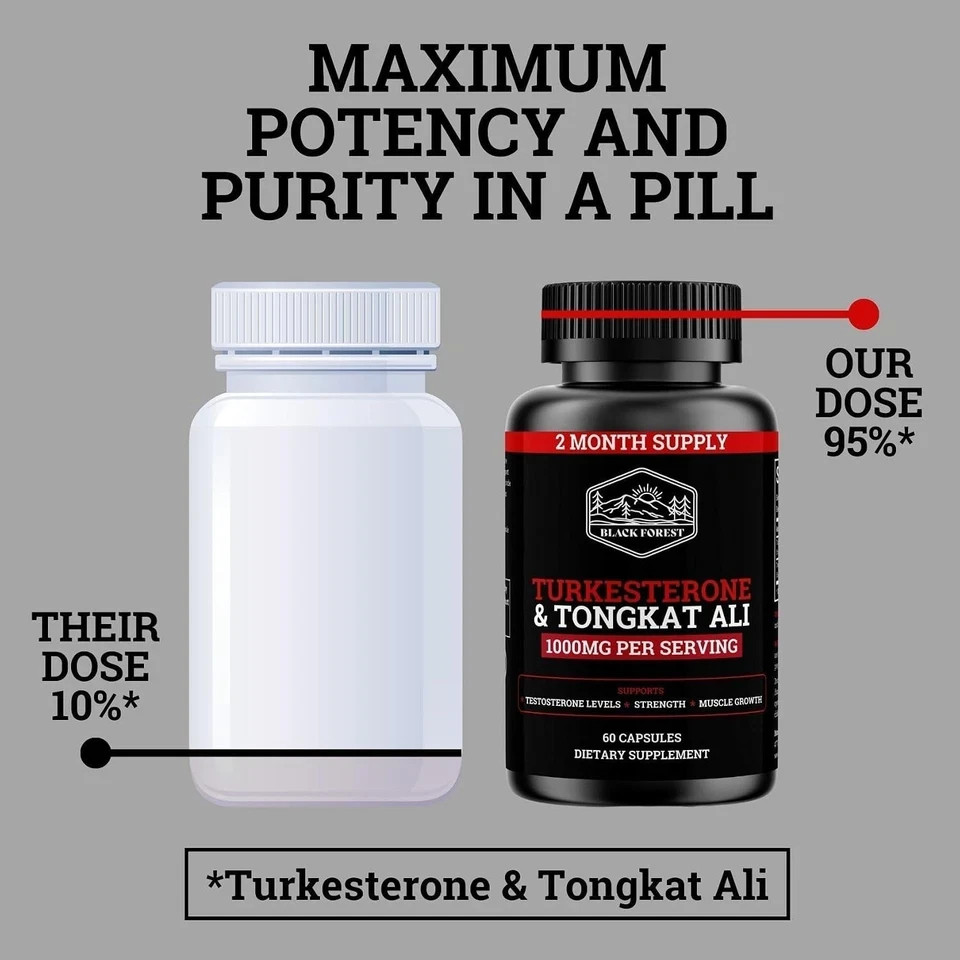 Black Forest Turkesterone Supplement 500mg Capsule (Max Purity 95% Extract)