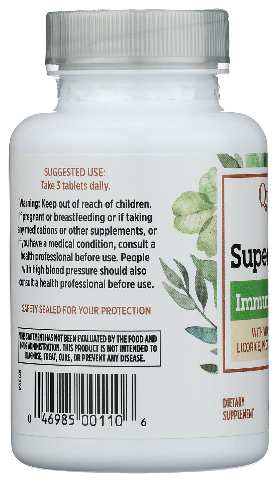 Quantum Health Super Lysine Immune System 90 Tablets Milk-Free – EX 5/2027