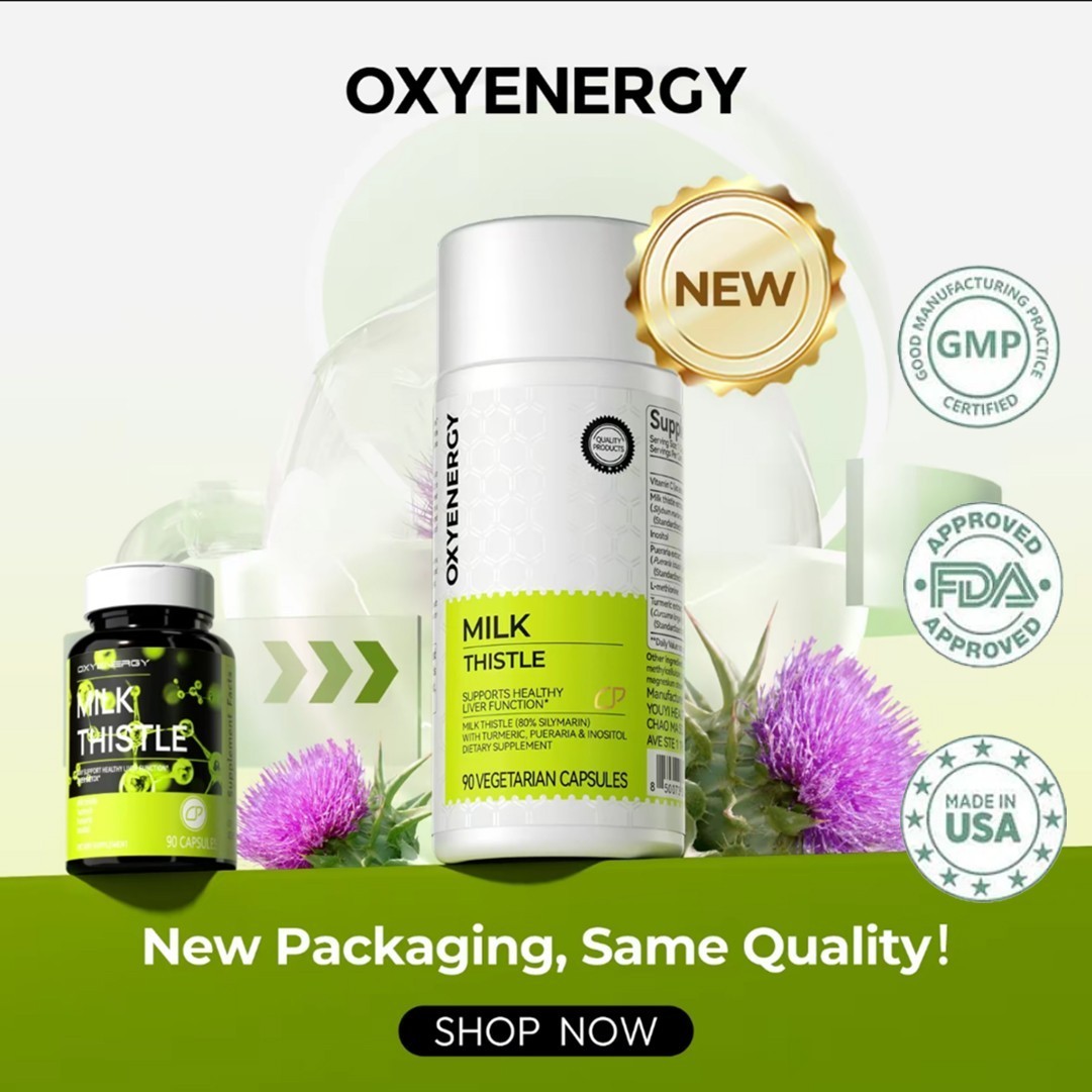 2 BOTTLES—Milk Thistle Liver Detox Supplement – 300mg Silymarin – OXYENERGY