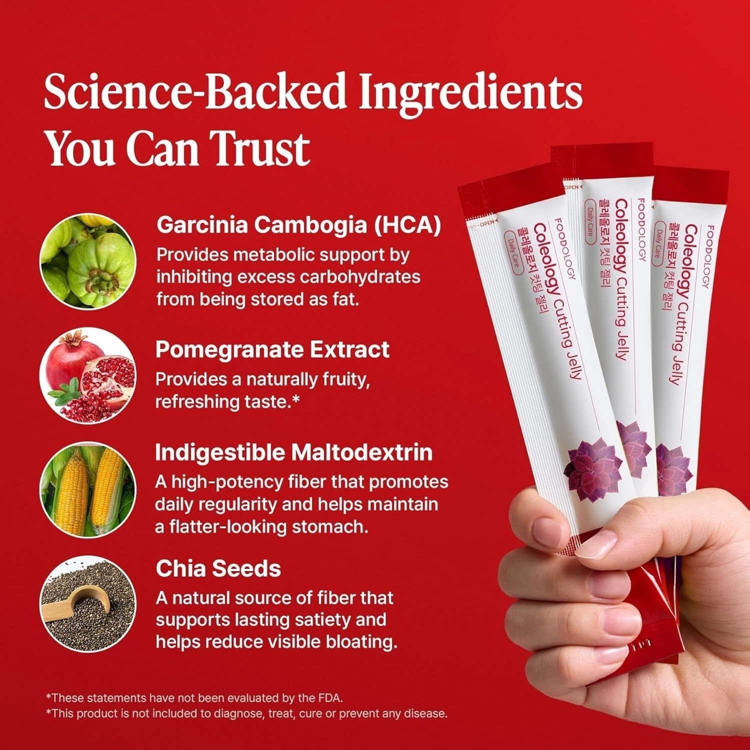 FOODOLOGY Coleology Cutting Stick Jelly (Pomegranate) – Dietary Fiber Supplement