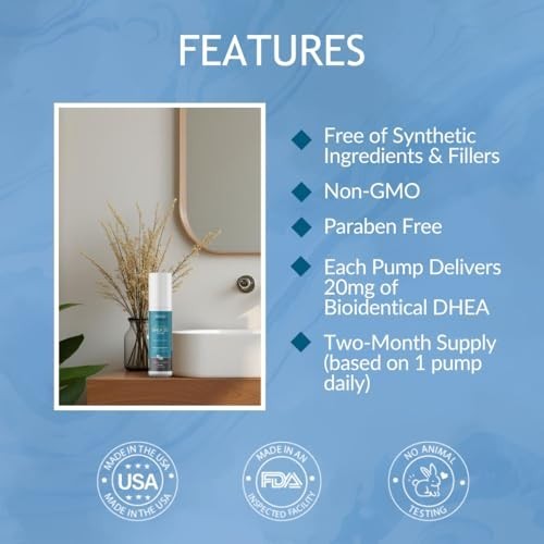 DHEA 20mg Cream Unscented Bioidentical Natural Two Month Supply 3oz Body