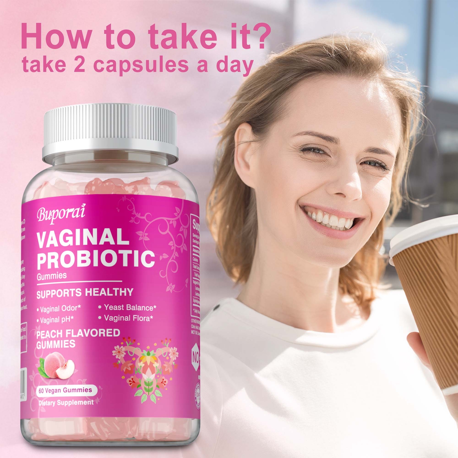 Vaginal Probiotic Gummies -Promotes Healthy Vaginal Odor and Balances Vaginal PH