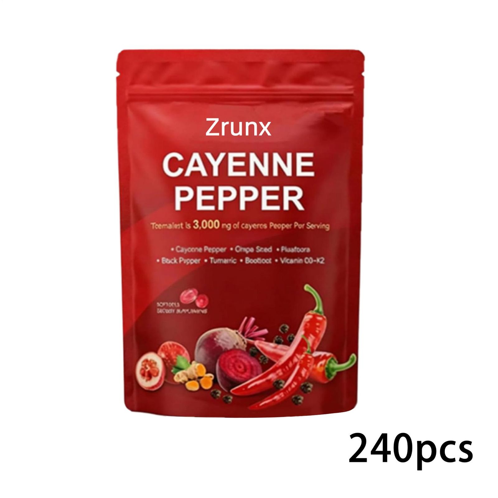 Cayenne Pepper Softgels – 240 Count, Boosts Everyday Energy & Vitality