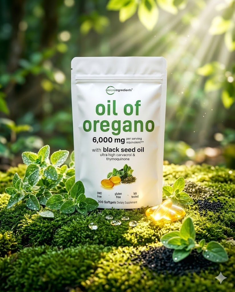 Oil of Oregano 6000mg with Black Seed Oil 300 Softgels Non-GMO Lab Tested